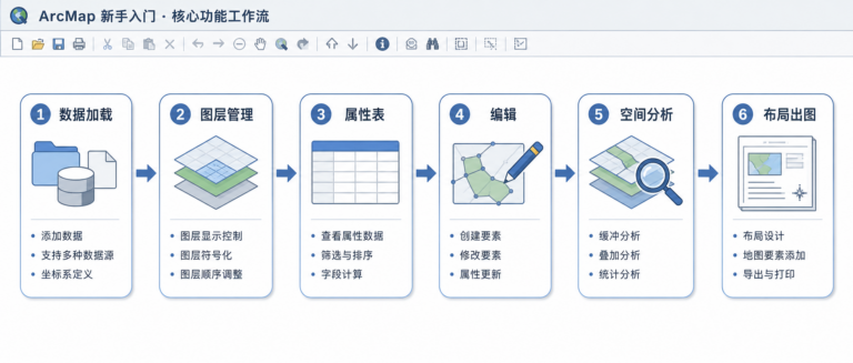 ArcMap到底是什么软件 ArcMap新手入门核心功能流程图
