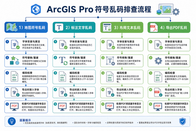 ArcGIS Pro符号乱码怎么解决 ArcGIS Pro字体配置排查流程