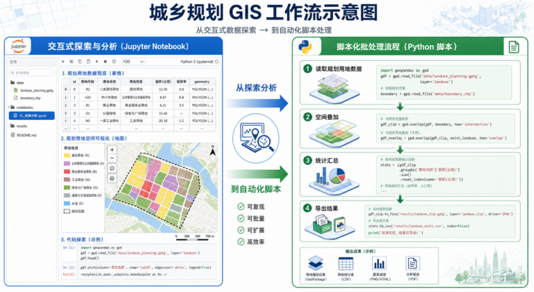 Jupyter Notebook和Python区别 城乡规划GIS数据处理脚本工作流