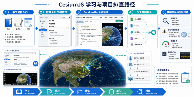 CesiumJS中文开发文档和CesiumJS API解析学习路径