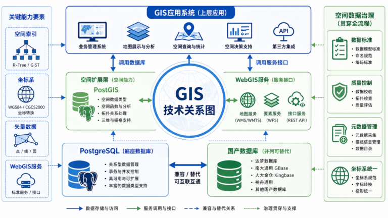 PostGIS是国产数据库与PostGIS国产化替代关系图