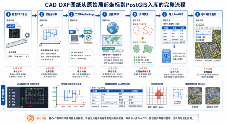 CAD图纸导入PostGIS坐标乱了与DXF批量处理流程