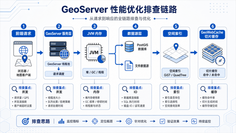 GeoServer发布地图服务太慢与GeoServer性能优化排查流程图