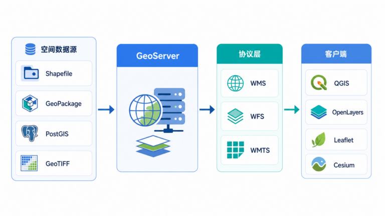 GeoServer地图发布核心流程与GeoServer安装避坑指南示意图