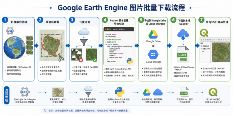 Google Earth Engine图片批量下载 Python脚本导出GeoTIFF流程