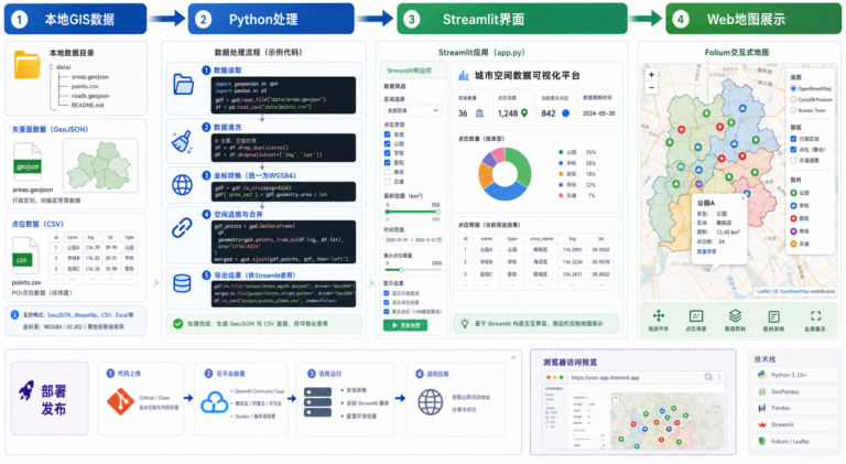 Streamlit开发GIS Web应用 Streamlit加载GeoJSON地图教程