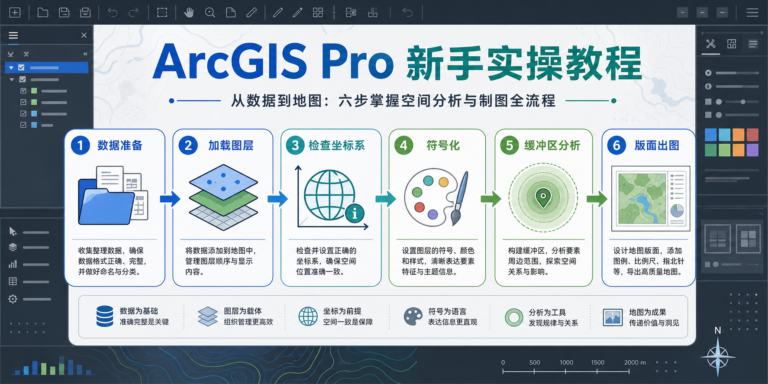 新手学GIS如何快速入门 ArcGIS Pro实操教程流程图