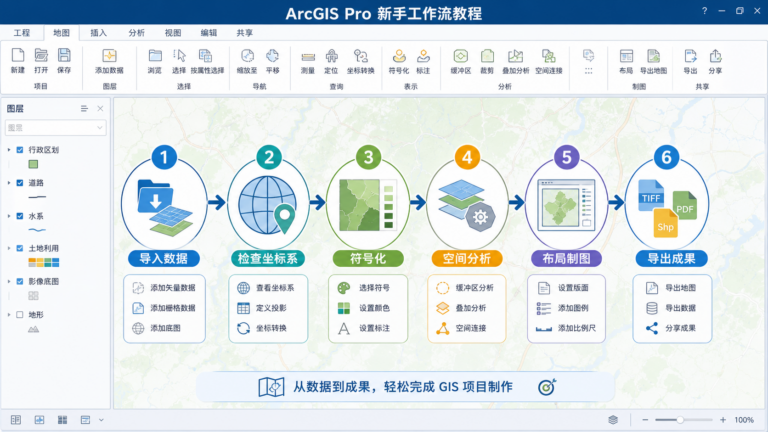 ArcGIS教程新手入门指南 ArcGIS空间分析与制图流程
