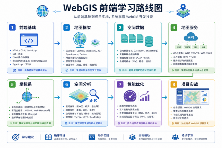 WebGIS开发需要学什么 前端GIS知识点学习路线图