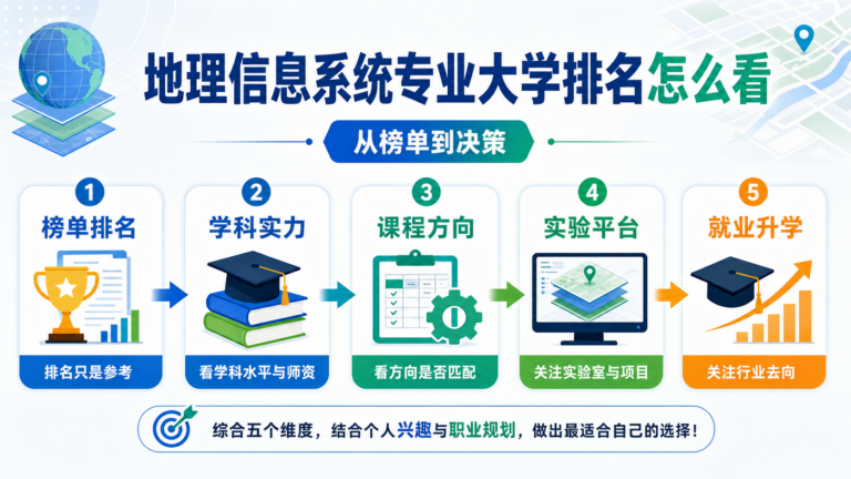 地理信息系统专业大学排名怎么看与GIS学科实力择校分析流程图