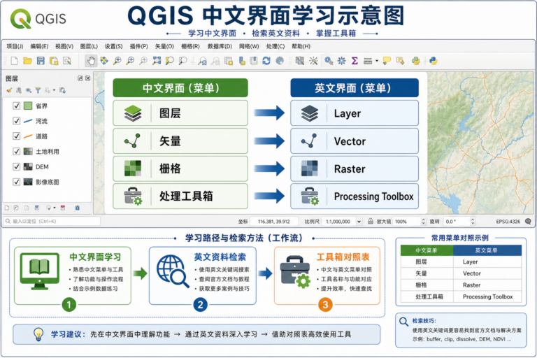QGIS中文使用手册与QGIS工具箱汉化对照表