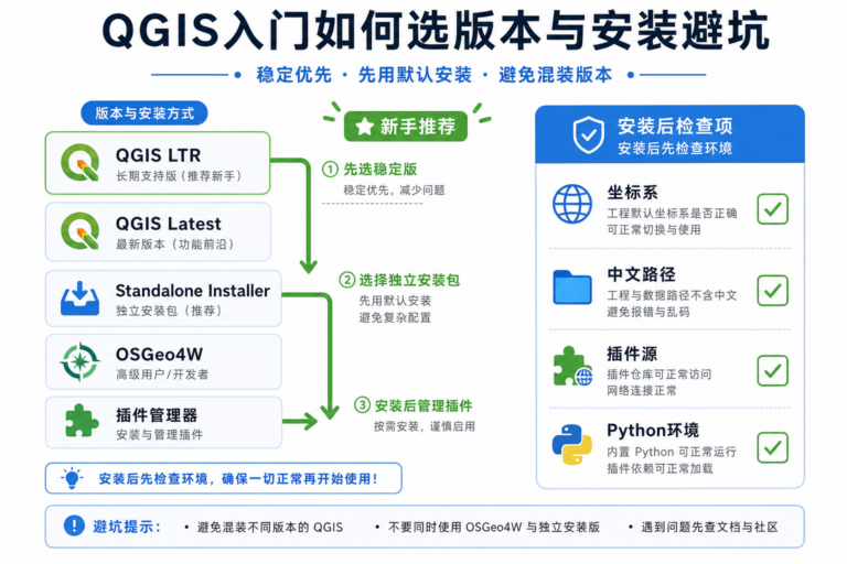QGIS入门如何选版本与QGIS安装避坑流程图