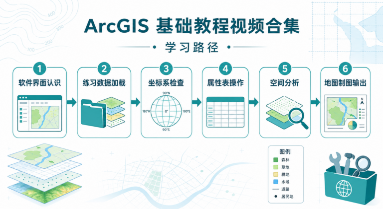 ArcGIS基础教程视频合集与ArcGIS练习数据学习流程