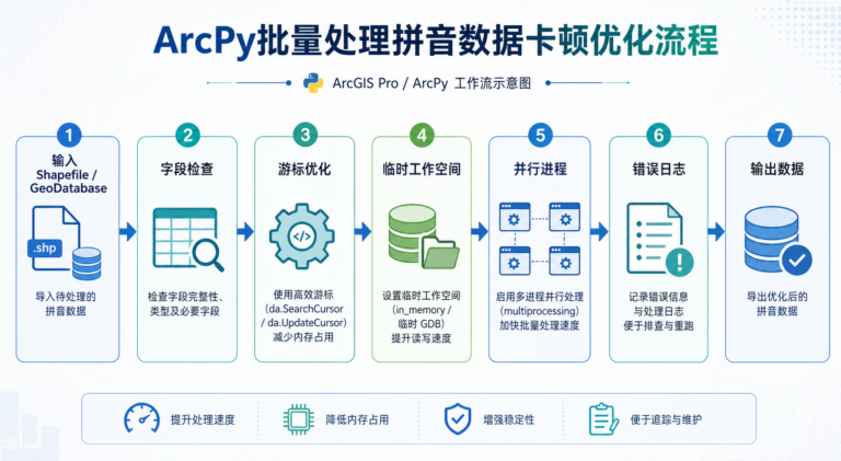 ArcPy批量处理爱如禅拼音数据卡顿优化与ArcPy并行计算方案