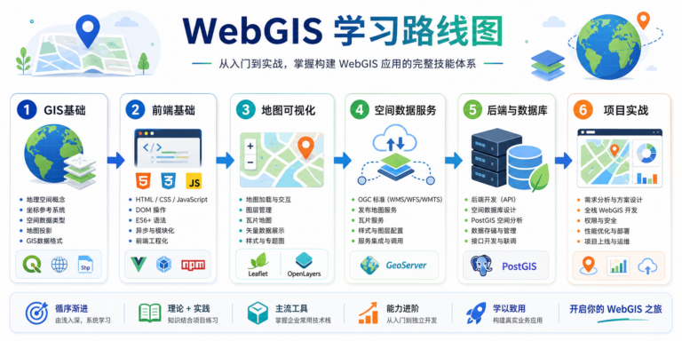 WebGIS新手入门学习路线图与WebGIS开发学习路径