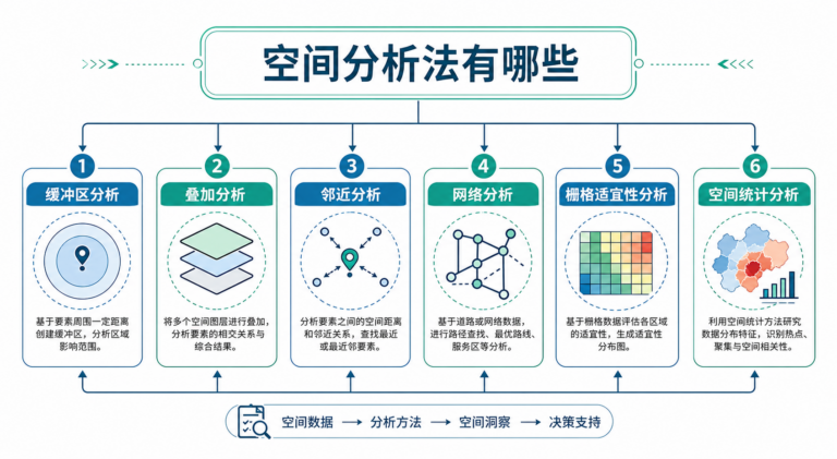 空间分析法有哪些 GIS缓冲区分析与叠加分析流程示意图