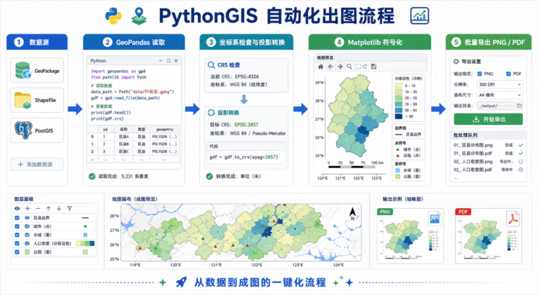 PythonGIS自动化出图与ArcPy批量出图流程对比