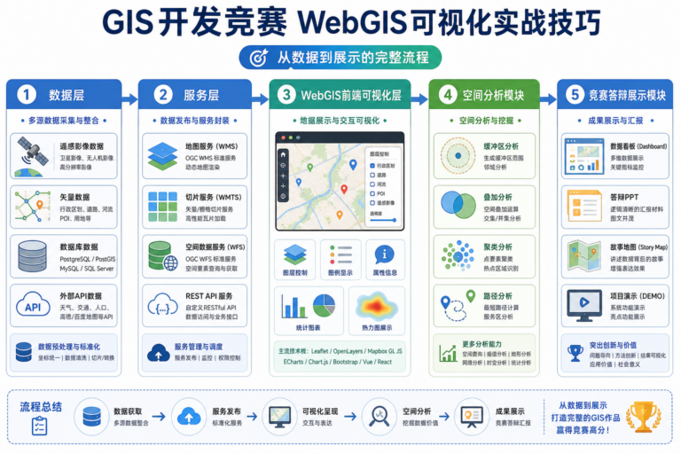 GIS开发竞赛 WebGIS可视化实战技巧作品架构图
