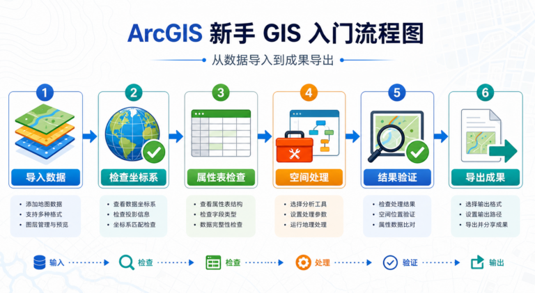 ArcGIS零基础入门教程与新手常见操作误区流程图