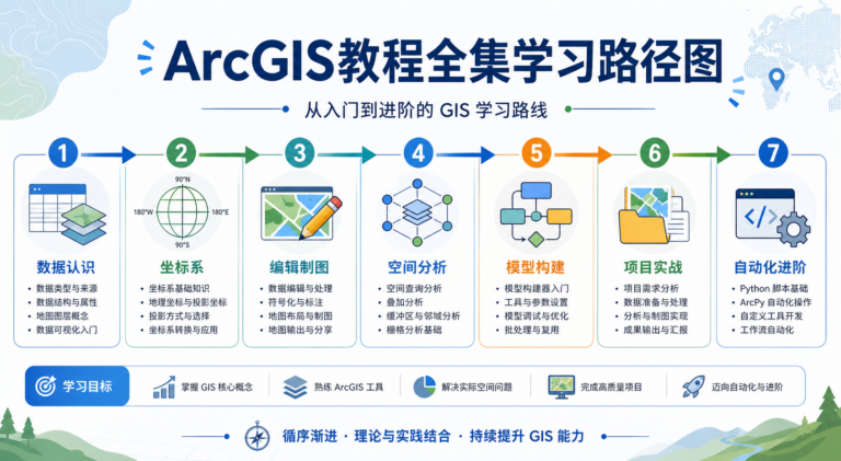 ArcGIS教程全集与ArcGIS新手入门学习路径图