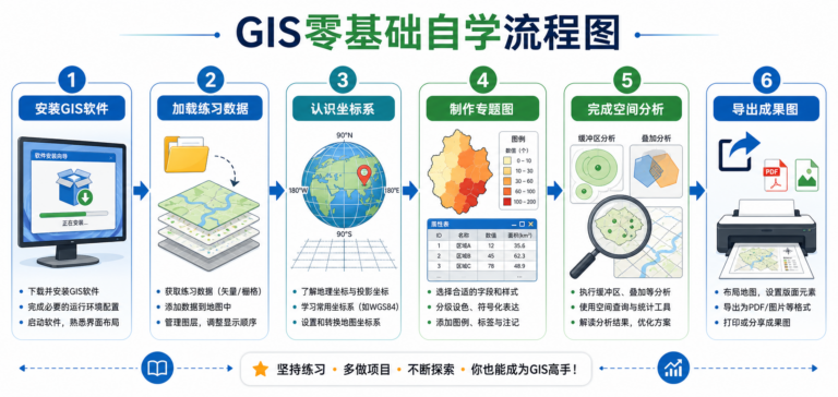 GIS自学从哪入手 零基础入门视频教程练习数据流程图