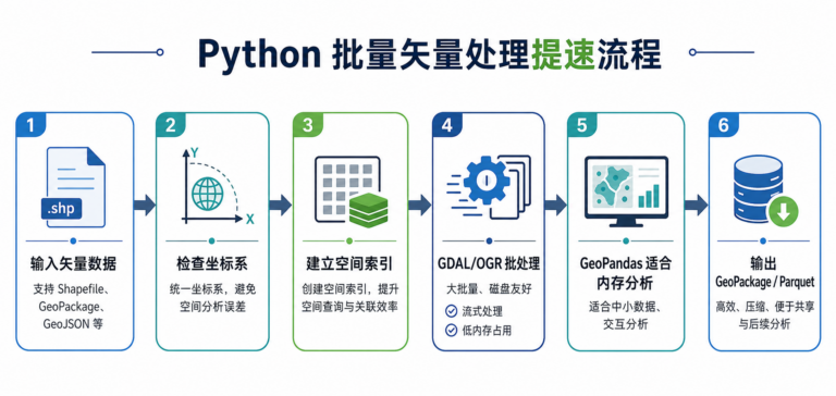 Python地理处理提速 批量处理矢量数据流程图