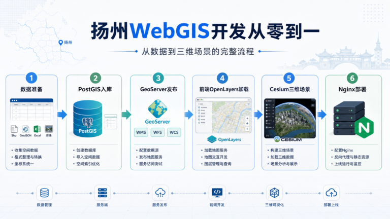扬州WebGIS开发从零到一 WebGIS开发实战项目源码与部署流程图