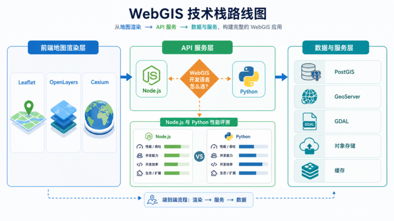 WebGIS开发语言怎么选 Node.js与Python性能评测技术栈路线图