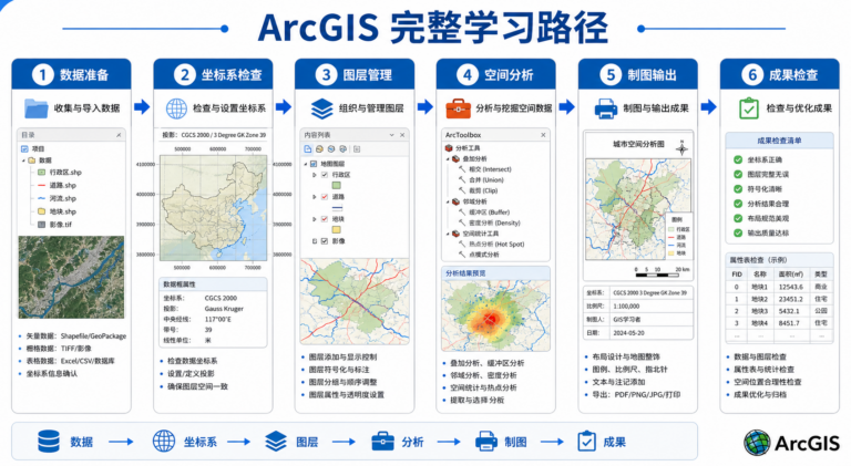 ArcGIS教程完整版 ArcGIS从入门到精通学习路线