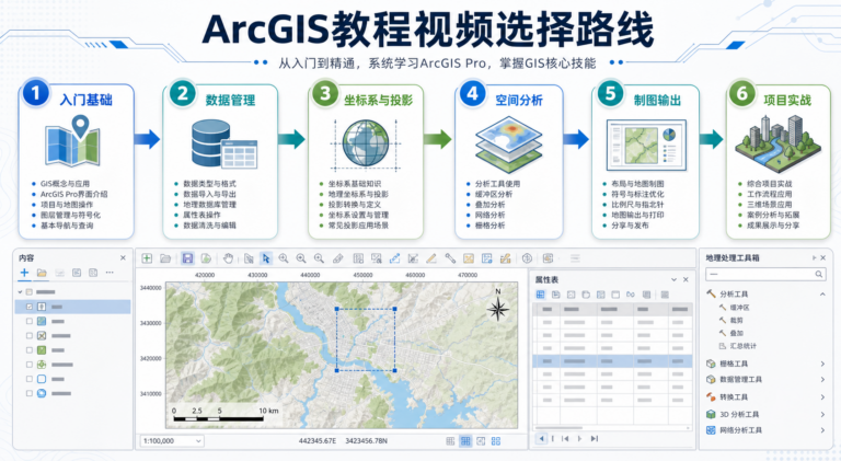 ArcGIS教程视频选择路线与ArcGIS入门教程视频学习路径
