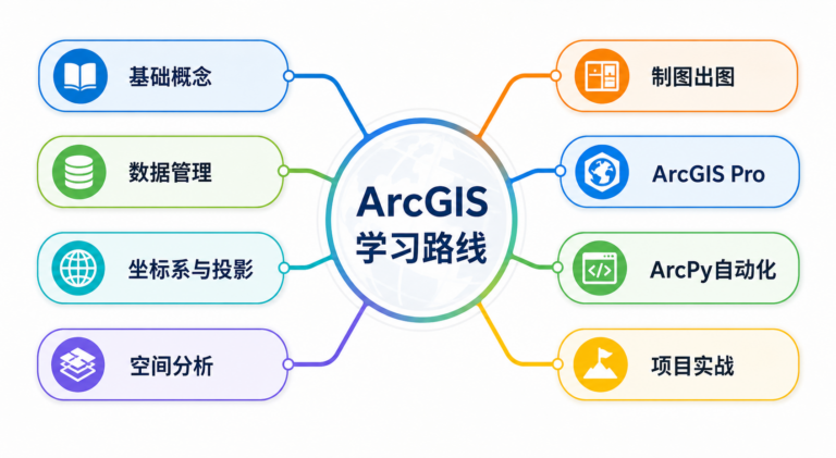 ArcGIS教程全集学习路径与ArcGIS入门到精通思维导图