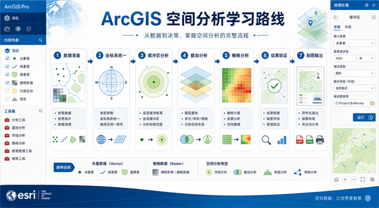 空间分析到底学什么 ArcGIS空间分析核心操作流程图