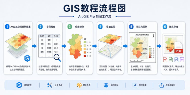 空间分析图怎么做 ArcGIS可视化方案与制图技巧流程图
