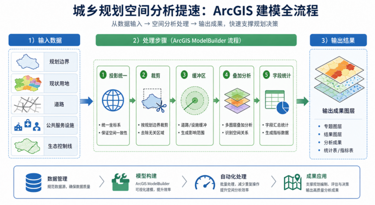 城乡规划空间分析提速 ArcGIS建模全流程