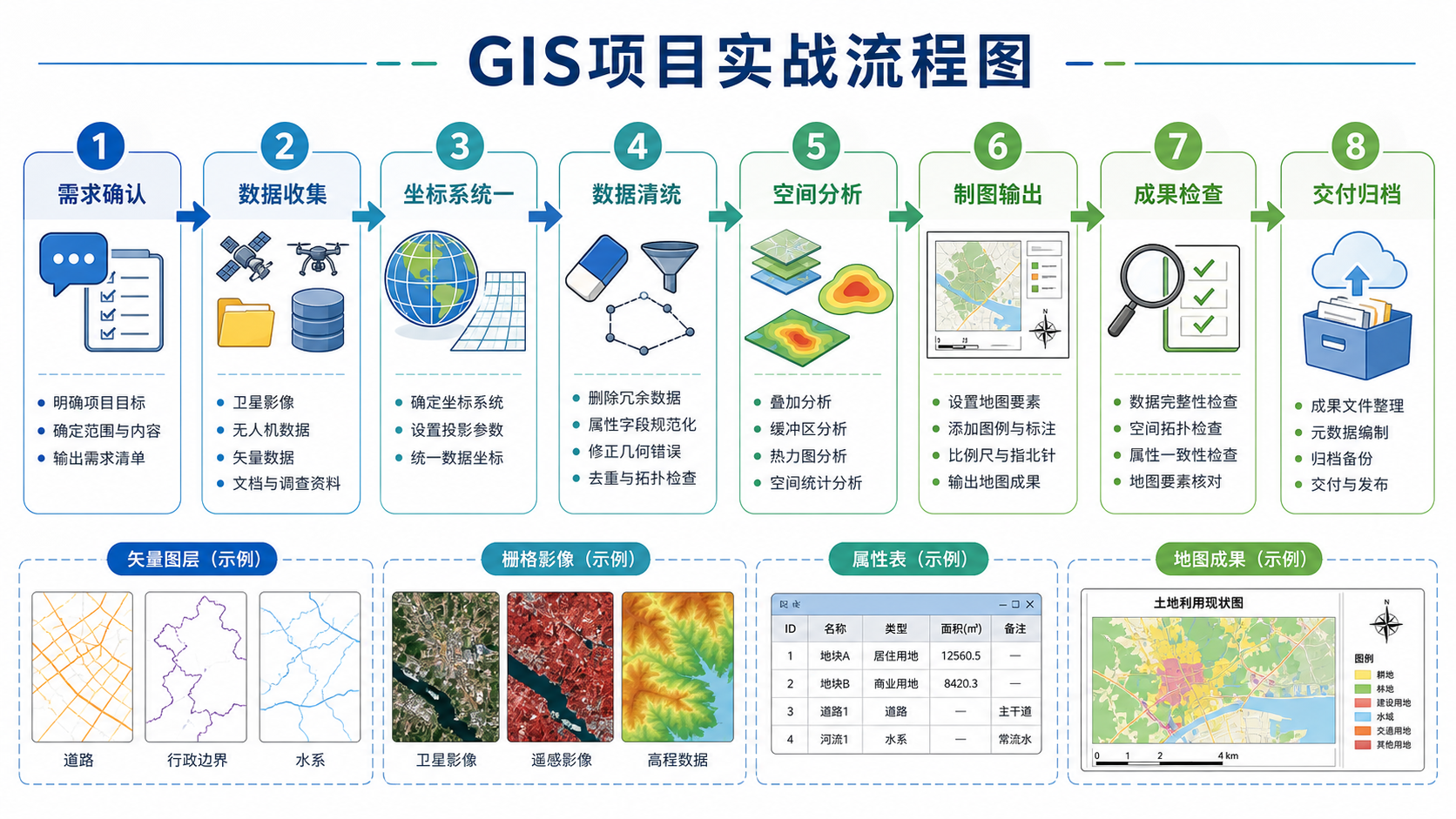 GIS基础培训 GIS项目实战数据处理流程表