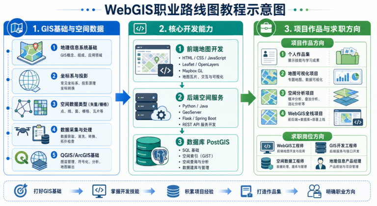 WebGIS岗位少怎么破 WebGIS高薪开发路线技能表