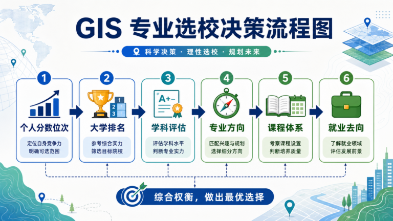地理信息系统怎么选 GIS专业大学排名和学科评估解读流程图