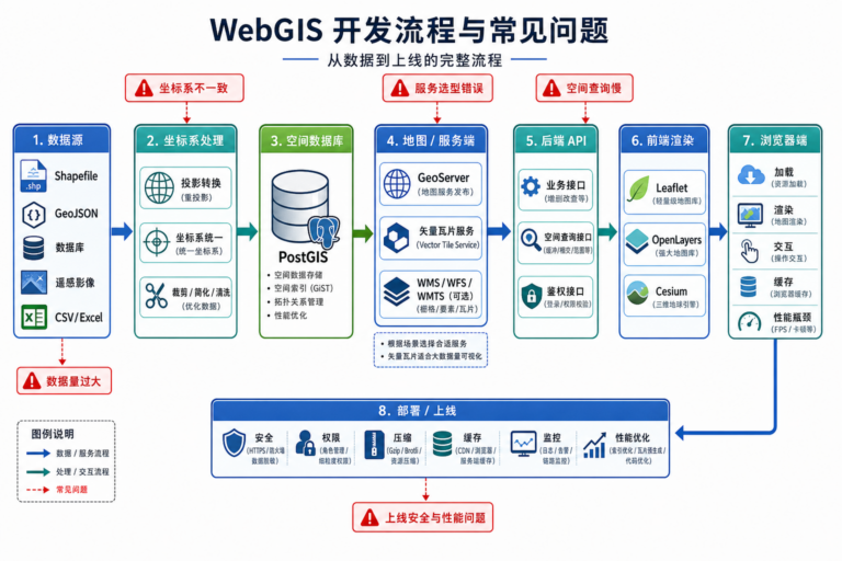WebGIS开发难在哪里 WebGIS新手常见坑流程图