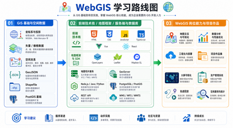 WebGIS开发适合找工作吗 WebGIS岗位要求与技术栈路线图