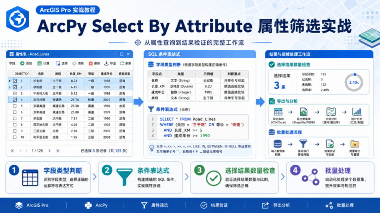 ArcPy Select By Attribute 属性筛选与arcpy select by attribute工作流示意图