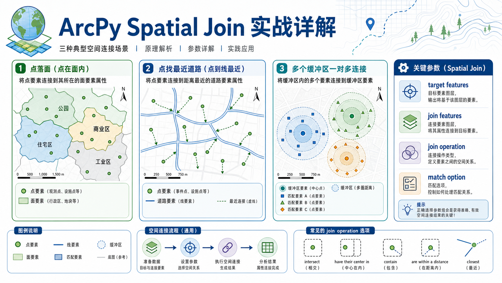 ArcPy Spatial Join 空间连接与arcpy spatial join实战流程示意图