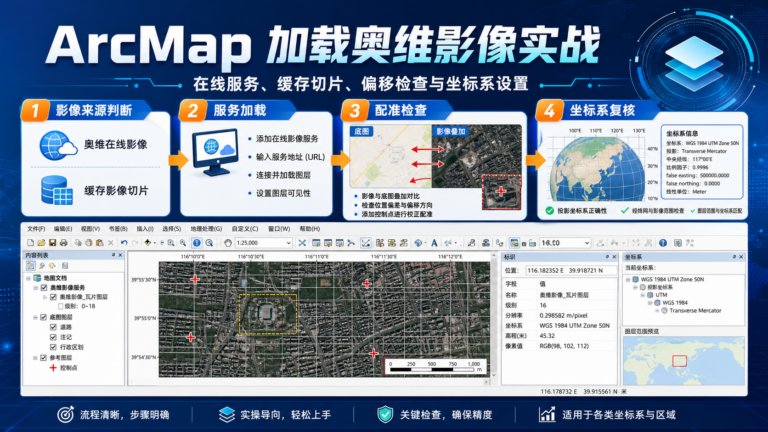 ArcMap加载奥维影像与奥维影像导入ArcMap流程示意图