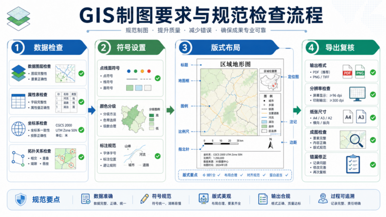 GIS制图要求及规范要求解析流程示意图