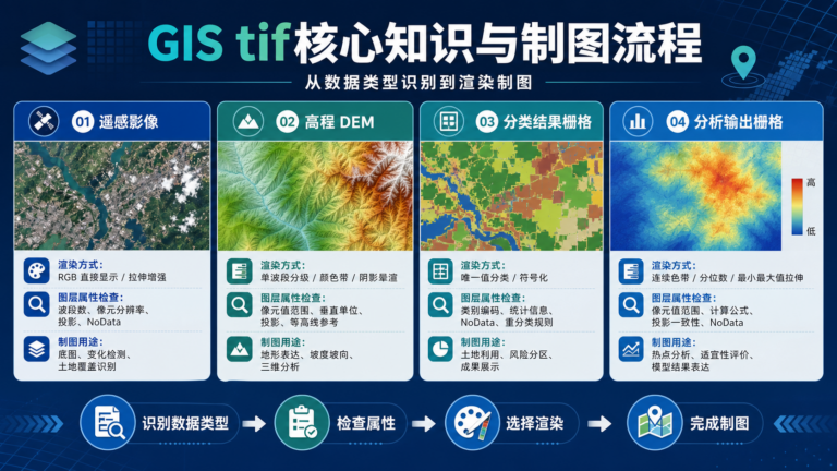 GIS tif核心知识与GIS制图步骤示意图