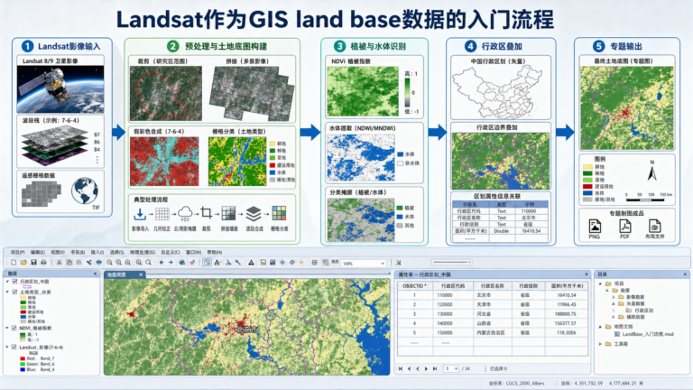 gis Landsat入门指南与gis landbase数据流程示意图