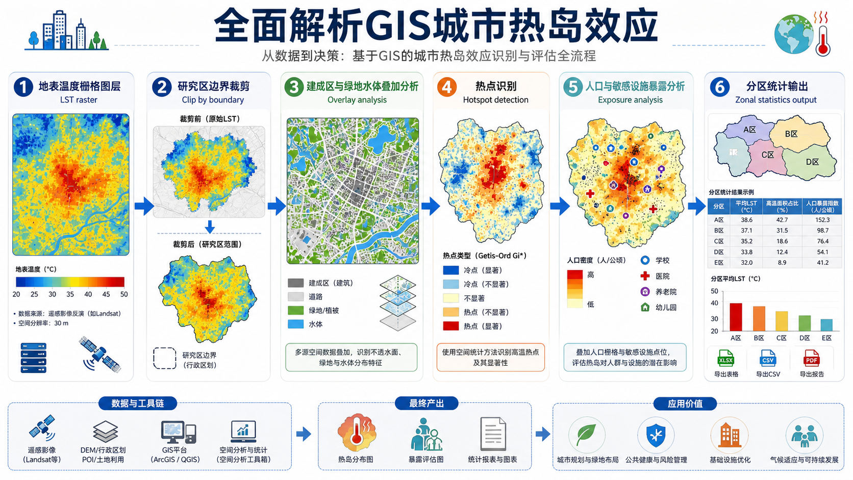 gis 城市热岛效应入门指南与全面解析gis城市热岛效应流程示意图