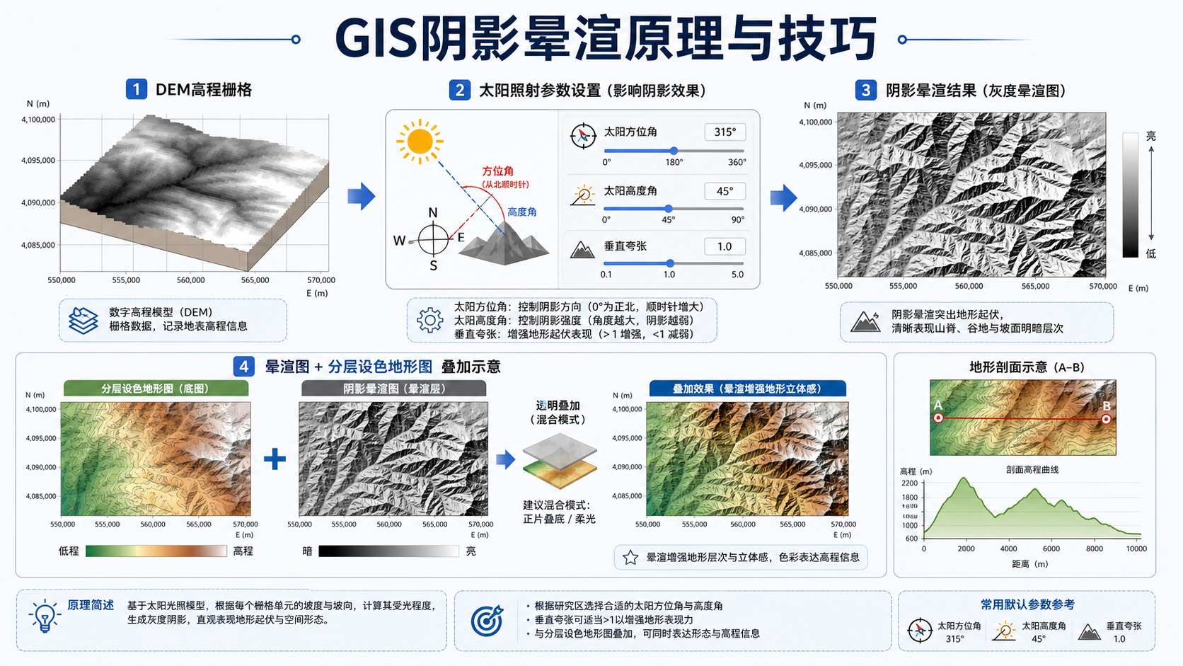 gis晕渲图深度解析与gis阴影晕渲技巧流程示意图