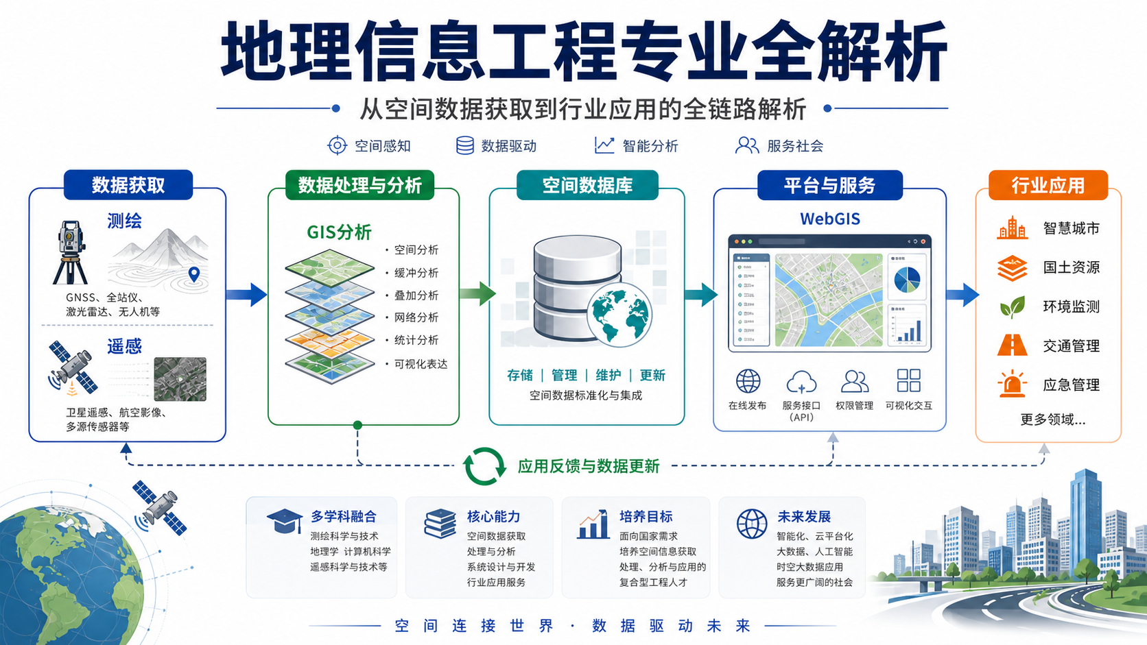 地理信息工程专业全解析与入门知识框架示意图