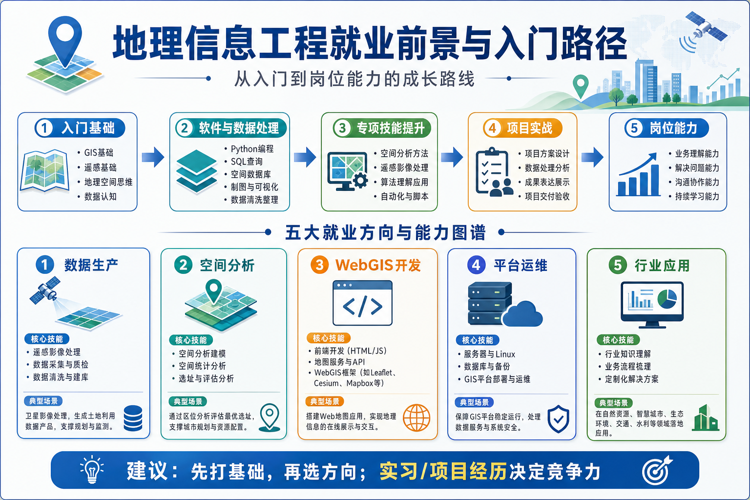 地理信息工程就业前景与入门路径示意图